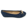 thumbnail image 4 of Victoria K Women's Quilted Denim With Gold Link Ballerina Flats, 4 of 6