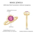 thumbnail image 5 of Rosec Jewels Pink Tourmaline Engagement Ring - Flower Ring for Women - 1.2 Carat - AAA Grade - Ready to Gift with Jewelry Box, 18K Yellow Gold, US 10.50, 5 of 8