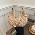 thumbnail image 4 of Bolso de hombro de media luna a cuadros de moda Bolso de mano de moda Bolso pequeño Hobo para mujer, 4 of 9