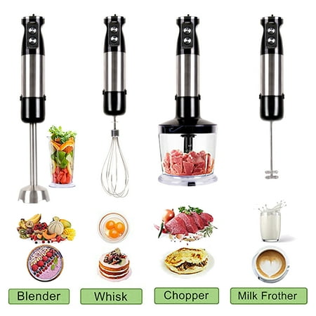 

Sboly Hand Blender 5-in-1 Multiduty Immersion Blender 12 Speed Stick Blender for Smoothies Baby Food Sauces or Juice Black