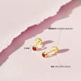 thumbnail image 4 of Or Jaune 14k Grenat Simulé Rond 3 mm Serti Clos Clous à Vis pour Bébés Filles, 4 of 7