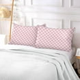 thumbnail image 6 of Pink Plaid Gingham Texture Body Pillow Cover with Zipper, Soft and Cozy Fuzzy Fleece Body Pillow Case Cover 21 x 54 in, Plush Long Body Pillow Pillowcase for Fall and Winter Home Decor Gifts, 6 of 7