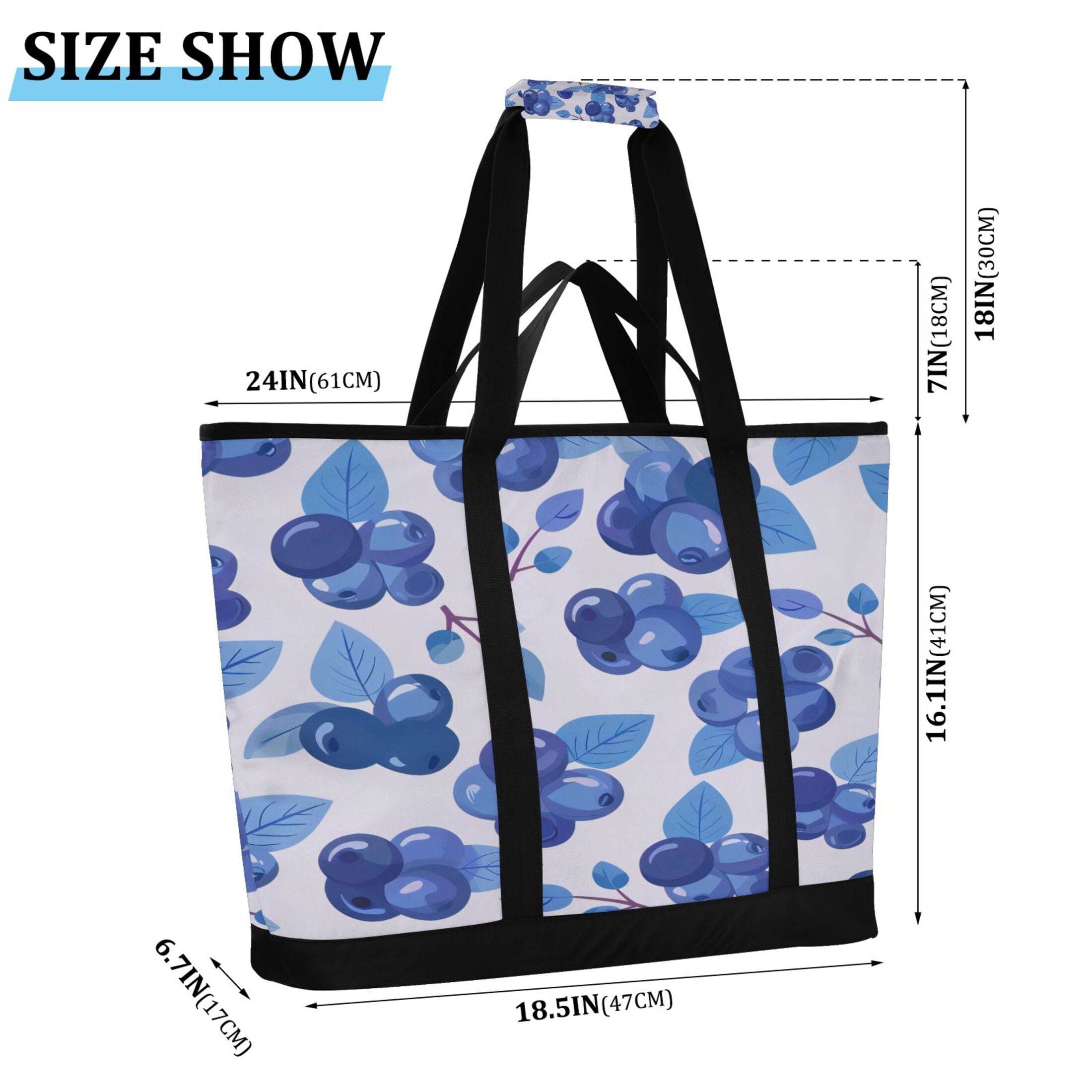 Large Hand-held Ice Pack Picnic Bag Insulation and Refrigeration Suitable for Shopping Picnics and Camping Blueberry