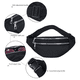 thumbnail image 3 of Riñonera impermeable con correa ajustable para hacer ejercicio, viajar, correr de forma informal, color negro, 3 of 5