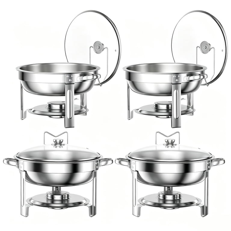 TINANA 4-Pack Stainless Steel Round Chafing Dishes, 5 Qt photo 8