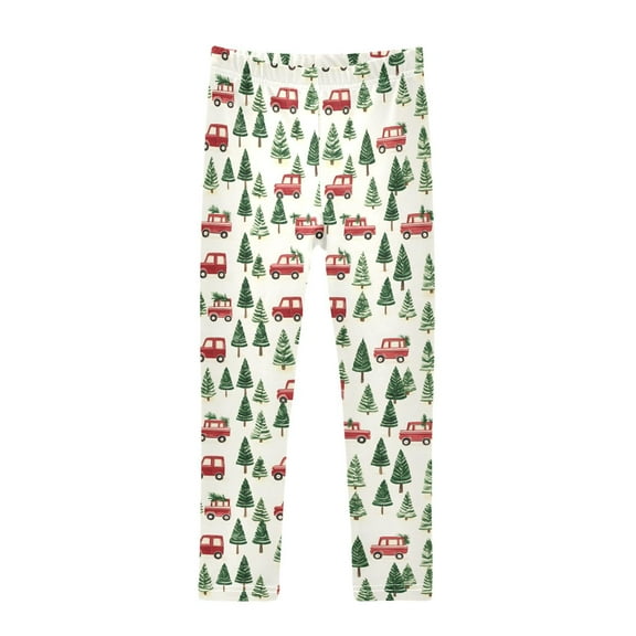 joogoo Girls' Leggings Christmas Tree Trucks Yoga Pants 6T