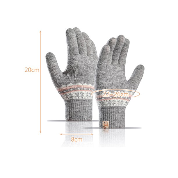 Guantes cálidos de invierno Moda Mujer Damas Manopla de punto para esquiar (Gris) Likrtyny Para estrenar
