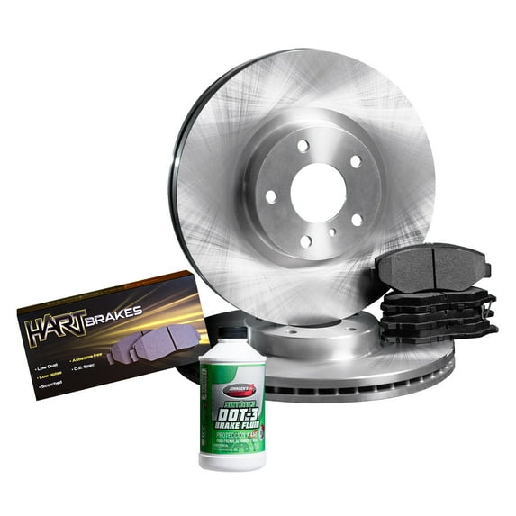 Hart Brakes Front Brakes and Rotors Kit |Front Brake Pads| Brake Rotors and Pads| Semi Metallic Brake Pads and Rotors - RBB1.54063.03
