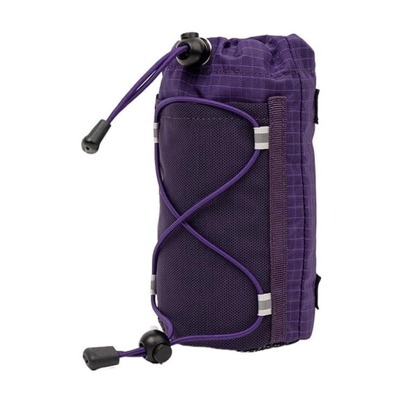 Nylon Expandable Water Bottle Pouch For Backpack Belt Camping Hiking Travel Handsfree Adjustable Straps Drawstring Closure Reflective Strips Durable Compact Storage Bag