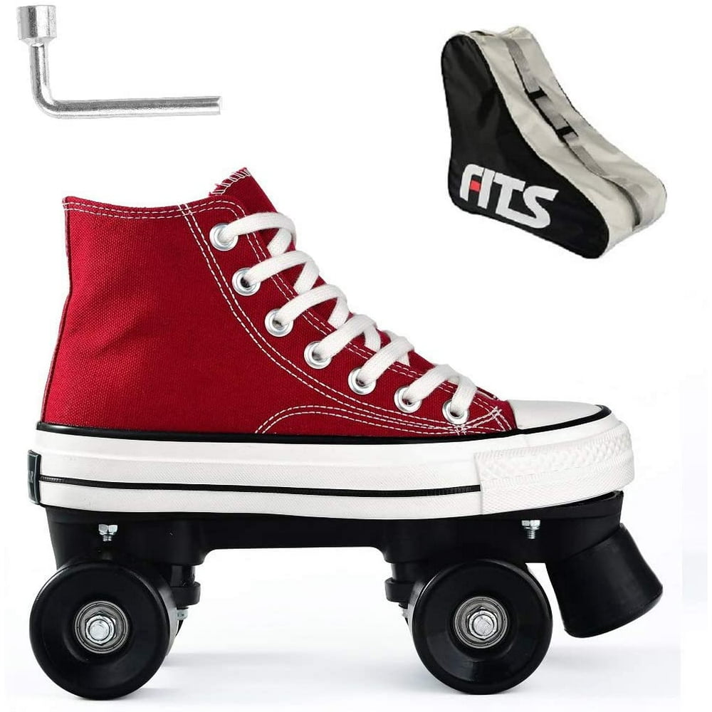 XGeek Canvas Roller Skates for Women Men Adjustable Canvas Double Row