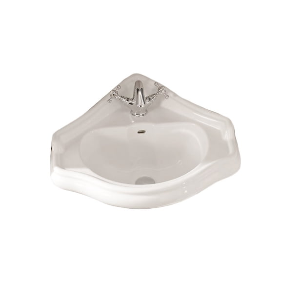 Ws Bath Collections Retro 1032 Retro 16-1/8" Ceramic Wall Mounted Corner Bathroom Sink -