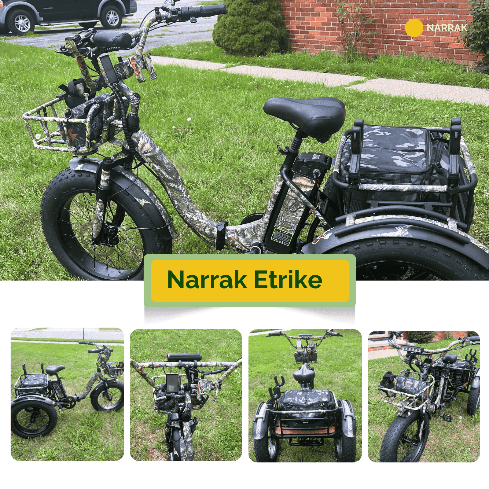 Electric Folding Tricycle for Adults, 750W(Peak 1350W), 48V13Ah Ebike, 20"x4.0" Aluminum Folding Fat Tire 3 Wheel Electric Trike, Max 20MPH Hydraulic Brake, Rear Motor Differential