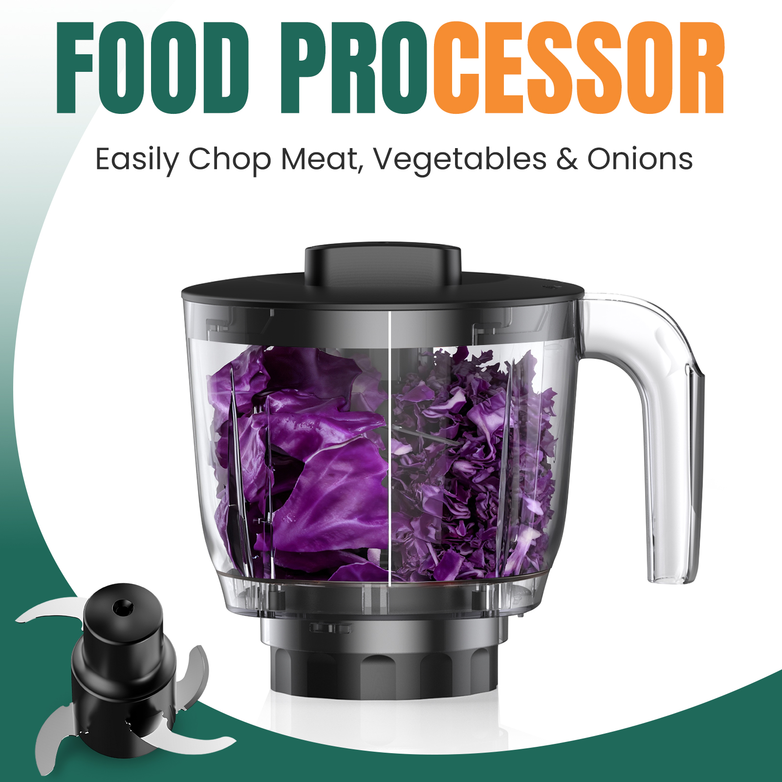 LINKChef 3-in-1 Smoothie Blender & Food Processor, 450W photo 4