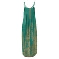 thumbnail image 5 of Wedding Guest Dresses for Women Wedding Dress Women's Casual Spaghetti Strap Printed Maxi Dress With Irregular Hemline And Side Slit Womens Dresses Green, 5 of 5