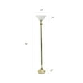 thumbnail image 3 of Elegant Designs 1 Light Torchiere Floor Lamp with Marbleized White Glass Shade, 3 of 8