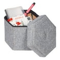 thumbnail image 6 of Medium Decorative Grey Foldable Hexagon Ottoman for Living Room, Bedroom, Dining, Playroom or Office, 6 of 8