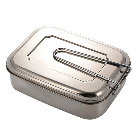 Bento Lunch Box Food Storage Container Boxes for Adults Kids, Three Section Design, Stainless