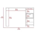 thumbnail image 3 of FM FURNITURE Arlington Computer Desk with two shelves Engineered Wood Gray, 3 of 7
