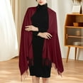 thumbnail image 3 of ManxiVoo Women's Imitation Wrap Evening Gown Shawl Long Scarf Soft Lightweight Elegant Accessory for Special Occasions and Formal Events Red, 3 of 7