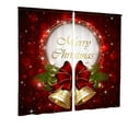thumbnail image 2 of Oliegs Rideaux Imprimés des Fêtes 2 Rideaux Plats 2D Imprimés Rouges de Noël avec Flocons de Neige et Branches pour Chambre Salon Fête des Fêtes, 2 of 5