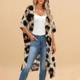 thumbnail image 5 of Xdegoge Kimono Cardigans for Women Open Front Half Sleeve Boho Tropical Print Cover Up Sheer Chiffon Duster Lightweight Summer Casual Daily Outerwear, 5 of 9