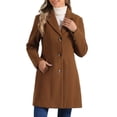 thumbnail image 1 of Abrigos de trench para mujer Inspire Chic, de un solo botón, abrigo largo de invierno, M marrón oscuro, 1 of 6