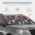 thumbnail image 4 of Haiem Cartoon Dinosaur Scooter Sport Blue Car Windshield Sun Shade (2 Pieces) Foldable Windshield Sun Shade Car Accessories for Truck SUV Pickup-Small, 4 of 7