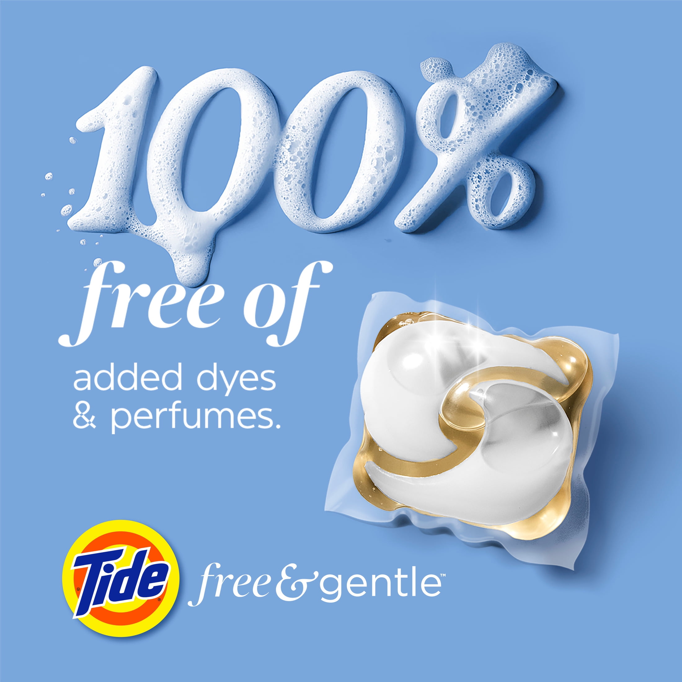 (6 pack) Tide PODS Laundry Detergent Soap Pacs, Free and Gentle, Hypoallergenic, Unscented, 14 Count