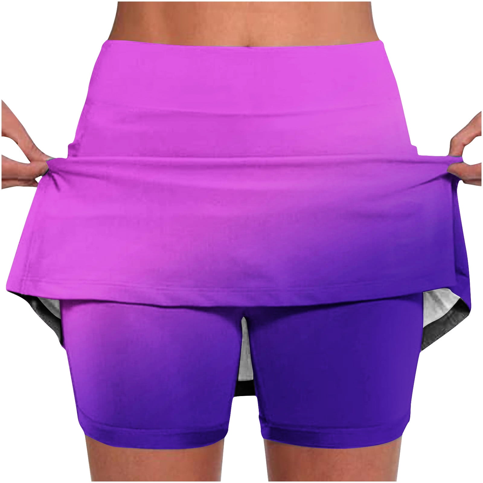 RBCKVXZ Womens Skorts Plus Size Gradient Mid-waist Skorts for
