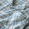 thumbnail image 6 of Dagugfen Pajamas for Men Set 2 Piece Button down Shirts Shorts Plaid Casual Thin Comfy Sleepwear Outfits, 6 of 8