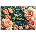 thumbnail image 2 of Floral Themed Happy Birthday Banner Background Party Decoration Backdrop Photography Props for Birthday Party Celebrations Decorations Events Photo Booths, 2 of 8