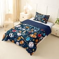 thumbnail image 2 of Erosebridal Soccer Football Sport Twin Comforter Sets,Letter P Monogrammed Bedding Set For Boys Kids,Reversible navy blue,2 Pieces, 2 of 7