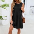 thumbnail image 5 of Hurxie Womens Crochet Swim Cover Up Short Sleeve Waffle Knit Tops Bathing Suit Beach Dress Crew Neck Hollow Out Dresses Black,XL, 5 of 6