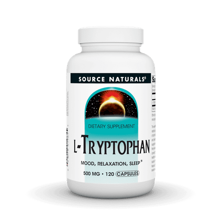 Source Naturals L-Tryptophan, for Mood, Relaxation, and Sleep*, 500mg - 120 Capsules