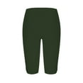 thumbnail image 5 of CHWGFWL Shorts Women Trendy Capri Leggings for Women Knee Length Capri Leggings Cropped Pants Casual Solid Comfy Capris Shorts for Women With Big Thighs Women's Jean Shorts (Green2 ,XXXL), 5 of 5