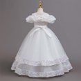 thumbnail image 6 of HJYCHN Girls' Dresses off Shoulder Long Layered Tutu Gown with Ruffled Neckline for Toddler Dress 11-12 Years, 6 of 9