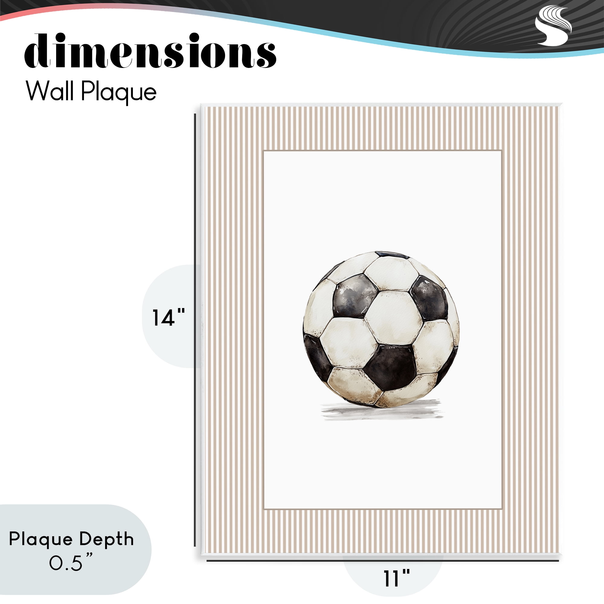 Stupell Industries Vintage Sports Soccer Ball Wall Plaque Art, design by Christine Simpson Art