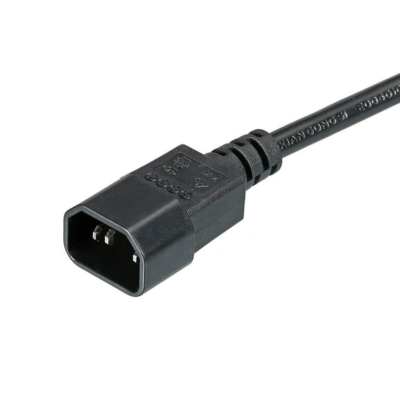 Uxcell AC Power Cord 3 Prong C14 Male 3.28Ft 250V 10A PDU Extension Cable