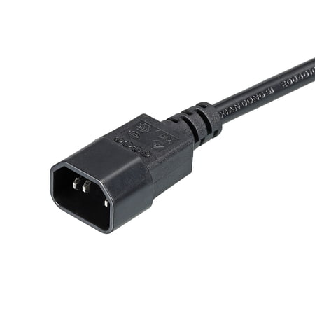 Uxcell AC Power Cord 3 Prong C14 Male 3.28Ft 250V 10A PDU Extension Cable