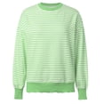 thumbnail image 4 of WEAIXIMIUNG Chemises à Manches Longues pour Femmes Entraînement Mode Décontractée Manches Longues Col Rond Chandails en Molleton Imprimé Rayé Pull Sans Capuche Haut, 4 of 8