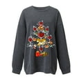 thumbnail image 4 of Patlollav Womens Long Sleeve Christmas Print Tops Blouse Sweatshirts Dark Gray L, 4 of 6