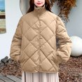 thumbnail image 2 of Christmas Clearance! ZVNAΖH Womens Quilted Jacket Zip Up Padded Coat Casual Puffer Jacket Stand Collar Jacket Winter Warm Coats with Pockets, 2 of 4
