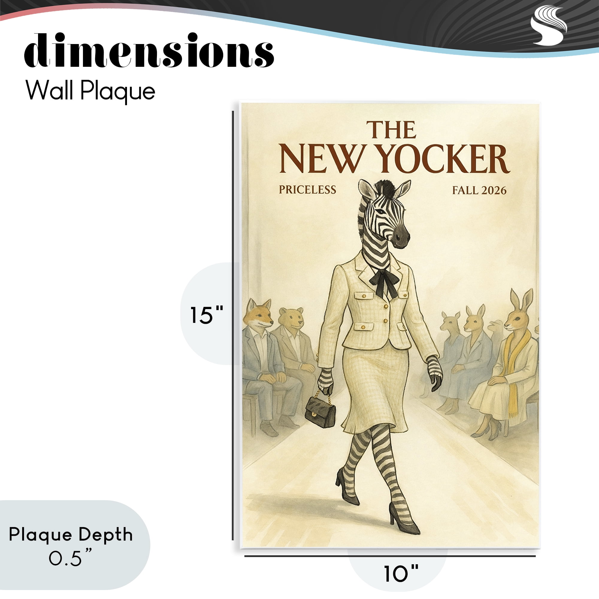 Stupell Industries New Yocker Zebra Model Wall Plaque Art, design by Grotto Studios