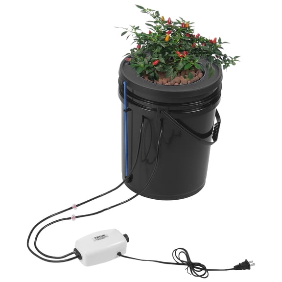 VEVOR DWC Hydroponics Grow System, Hydroponic Growing System with Top Drip Kit, 5-Gallon Deep Water Culture with Air Pump, Air Stone and Water Level Device for Leafy Vegetables