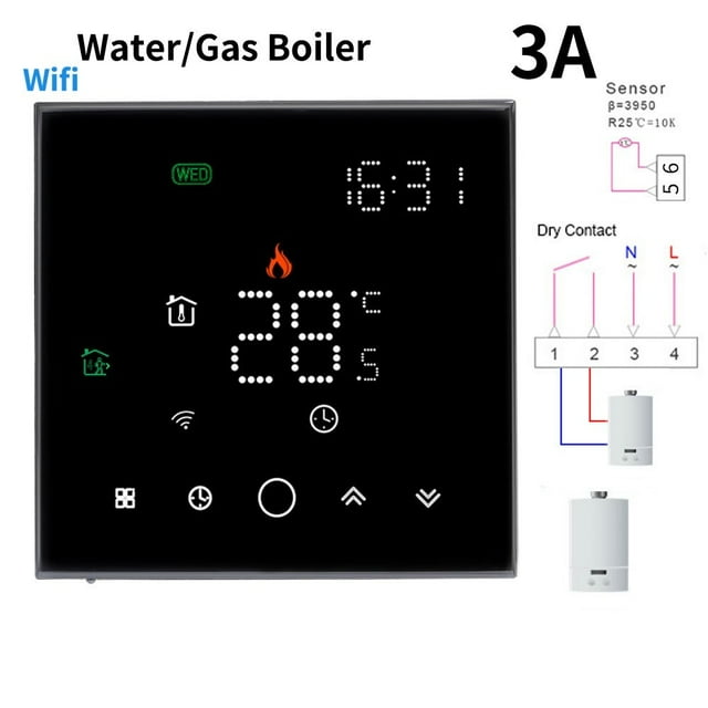 APP WiFi Smart Thermostat, Electric Floor Heating/ Water/Gas Boiler Temperature Remote Controller Temperature Controller ,Easy to Install