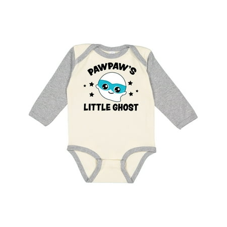 

Inktastic Cute Pawpaw s Little Ghost with Stars Gift Baby Boy or Baby Girl Long Sleeve Bodysuit