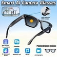 thumbnail image 5 of 8MP Smart Camera Glasses 4K/1080P Recording Metal Semi-Rimless Photochromic Lens AI Translation Voice Assistant, 5 of 11