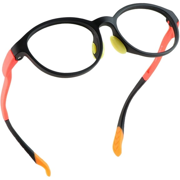 LifeArt Kid Blue Light Blocking Glasses, Filter 85% of Harmful Blue Light, Anti Eyestrain and Blurry, Computer Glasses(Orange)