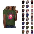 thumbnail image 1 of T-shirts pour Femmes de la Saint-Valentin 2026 Mode Manches Courtes Col Rond avec Cœur Graphique, 1 of 4