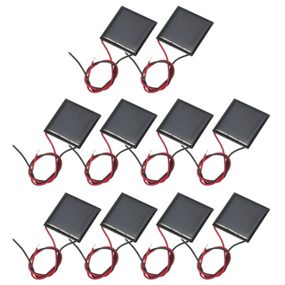 Uxcell 10 Pcs 1.5V 0.09W 60mA Mini Solar Panels, Small Polycrystalline Solar Cell Panel with 2 Cable for DIY Electric Toy Materials Kits Charger, 30mm x 30mm